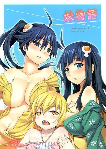 Three Some Imouto Monogatari- Bakemonogatari hentai Shaved Pussy